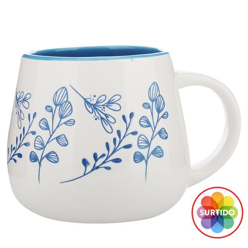 Ms Taza De Ceramica Floral 14Onz