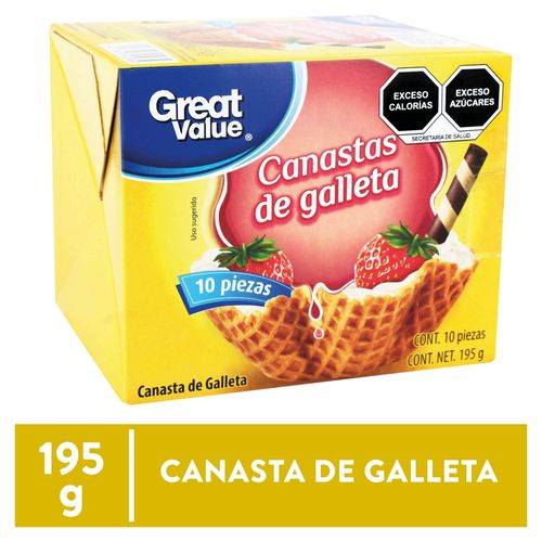 Canasta Great Value De Galleta Para Helado - 195 g