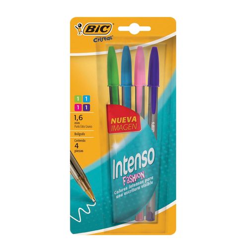 Boligrafo Bic Intenso Fashion Bl- 4 Unidades