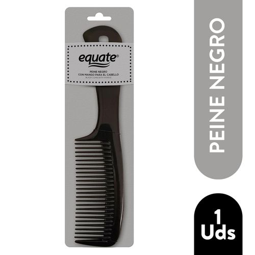 Peine Equate Negro Con Mango Para Cabello