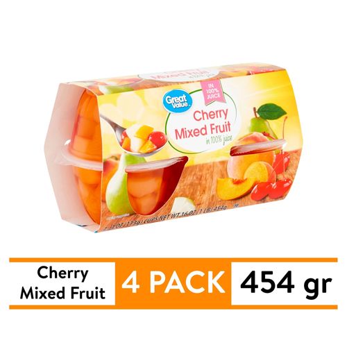 Frutas Mixtas Great Value En Almíbar 4 PACK - 454 g