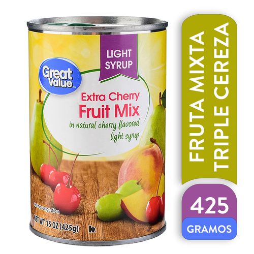 Fruta Mixta Great Value En Almíbar Light Extra Cereza - 425 g