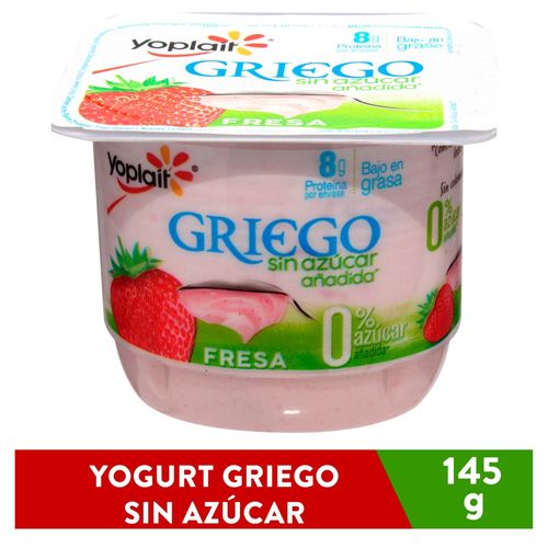 Yogurt Yoplait griego batido sin azúcar sabor fresa - 145 g
