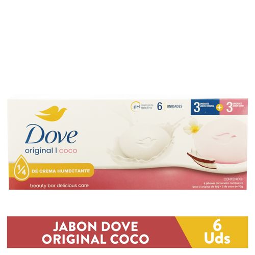 Jabon Dove Pepino Y Coco 6Pack 540Gr
