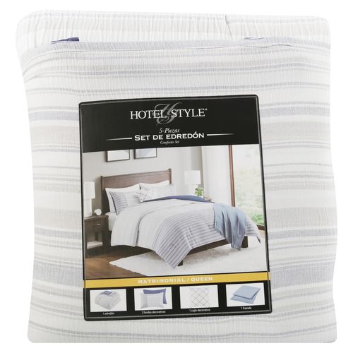 Edredón Hotel Style pasadena color índigo - 5 Pzas