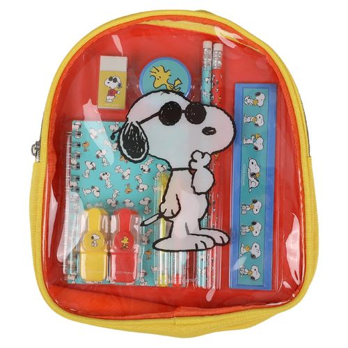 Snoopy De Mochila Con Utiles Escolares