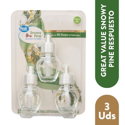 3Pack Great Value Respuesto Snowy Pine