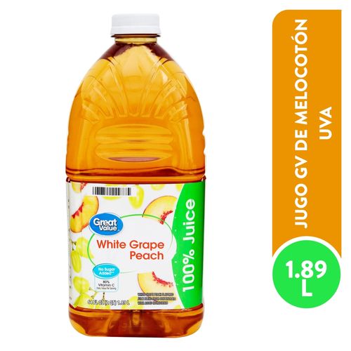 Jugo Great Value Sabor Melocotón y Uva - 1.89 L