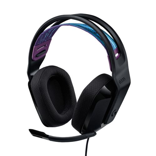 Audífonos G335 con micrófono y cable para gaming Negro