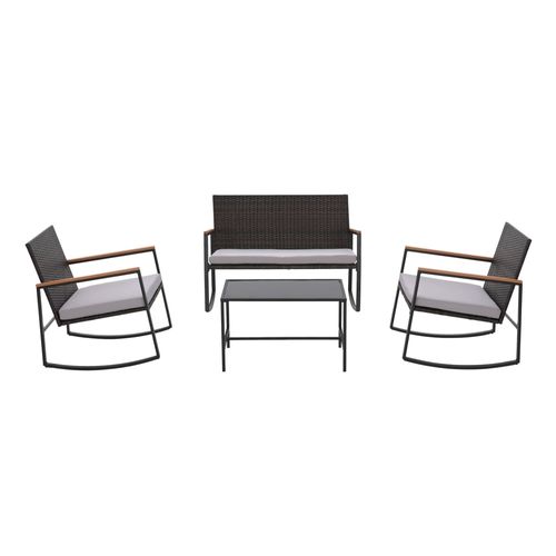 Ht Set De Sala Mecedora 4 Piezagris