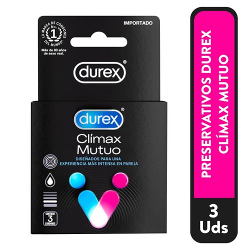 Condones Durex Clímax Mutuo Regular Látex Natural, Lubricante A Base De Silicona - 3 Uds