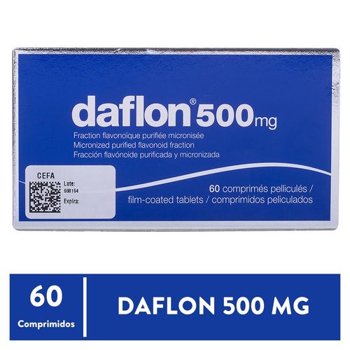 Daflon 500 mg caja 60 comprimidos - Precio indicado por comprimido