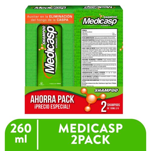 Shampoo Medicasp para eliminar la caspa 2 pack- 130 ml
