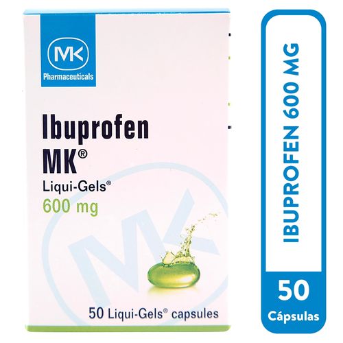 Ibuprofeno Mk Liqui-Gels 600 mg - Precio indicado por Unidad