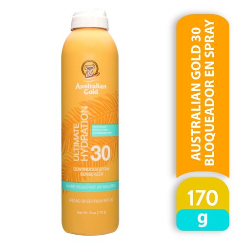 Protector solar Australian Gold continuous spray FPS 30 - 170 g