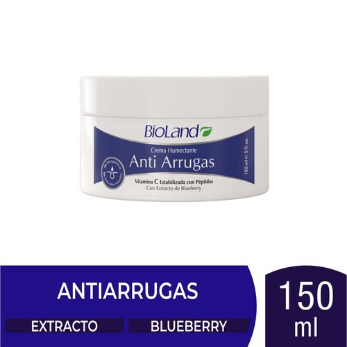 Crema Humectante Bioland Extracto de  Blue Berry Antiarrugas  - 150 ml