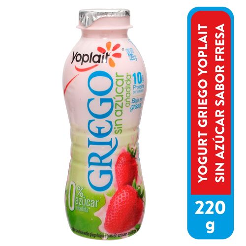 Yogurt Yoplait Líquido Giego Sin Azúcar Fresa - 220 g