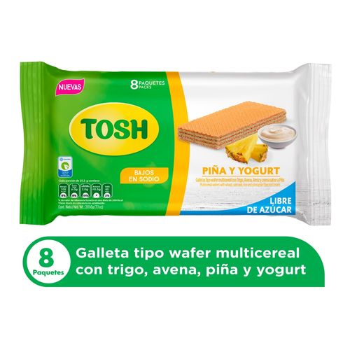 Galleta Tosh Wafer Piña. 8 Unidades - 200 g