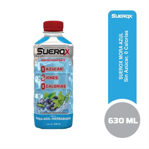 Bebida Hidratante Suerox Sin Azúcar Mora Azul Hierbabuena -630 ml