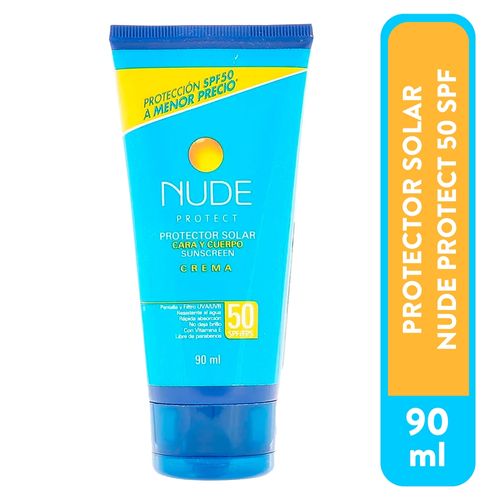 Protector solar Nude cara y cuerpo FPS 50 - 90 ml