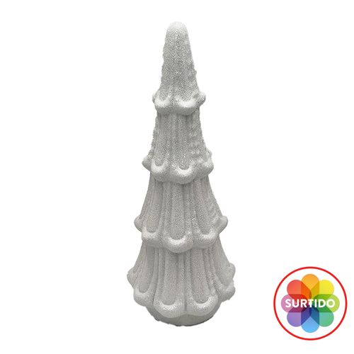 Arbol Holiday Time Blanco Decorativo - 34 cm
