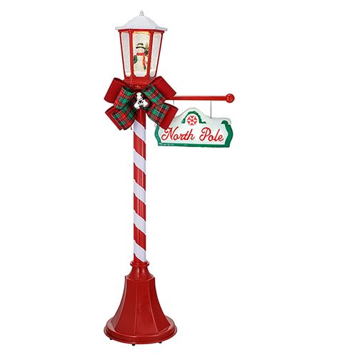Adorno Holiday Time Farol Nieve Iluminado Animado Con Timer - 56 pulgadas