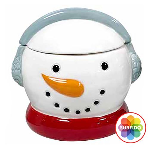 Base Para Vela Holiday Tiem Cerámica Diseño Navideño - 10 cm