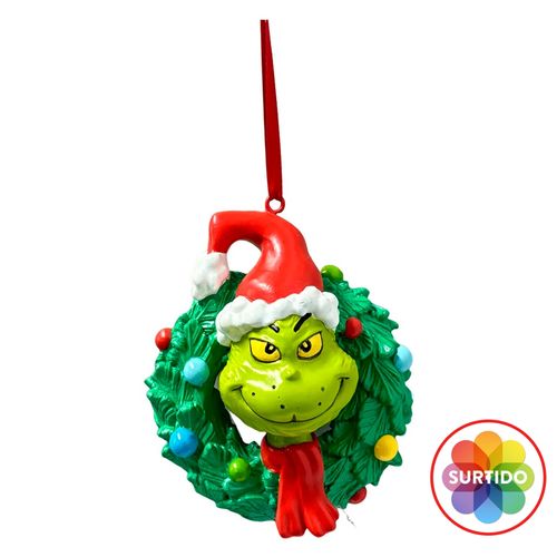 Adorno Holiday Time the grinch coronita - 11 cm