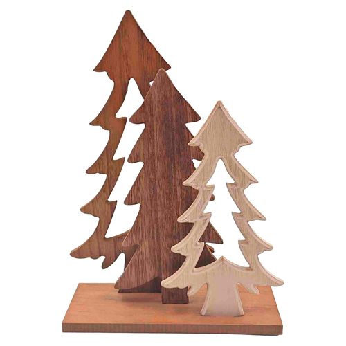 Árboles Holiday Time Decorativos De Madera - 37 cm