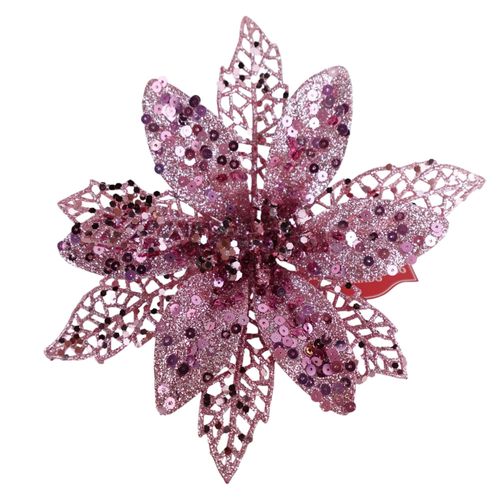 Clip Holiday Time flor pascua rosa navideña