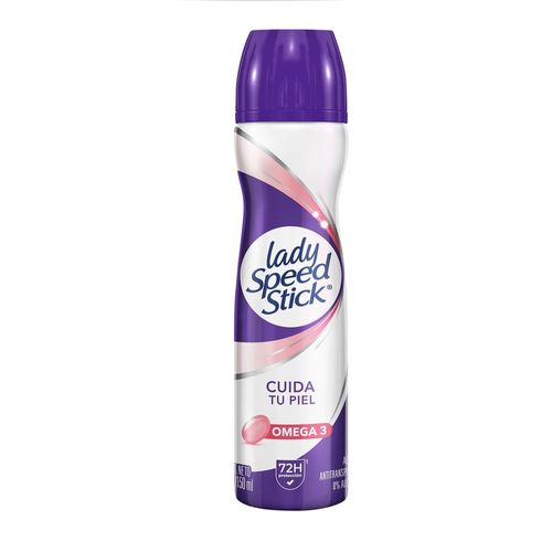Desodorante Antitranspirante Lady Speed Stick Derma + Renueva Omega 3 Aerosol - 91 g