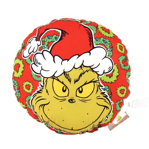 Cojín Grinch circular decorativo - 40 x 40 cm