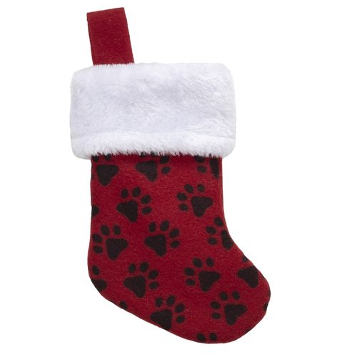 Bota Holiday Time huellas de mascotas - 17 cm