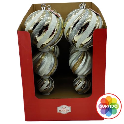 Adorno Holiday Time para colgar jumbo color rojo blanco - 23 pulgadas