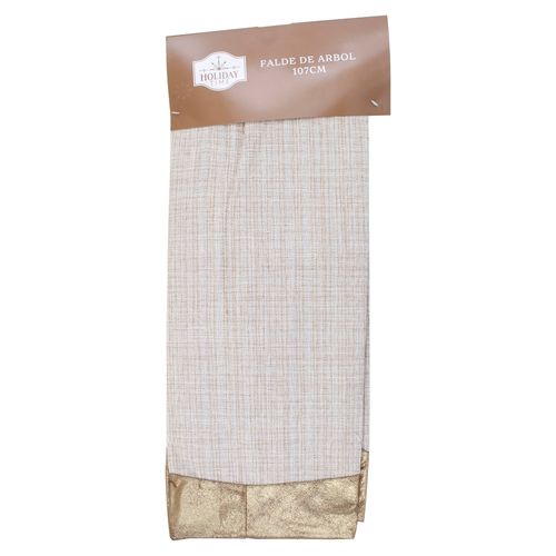 Falda Holiday Time para árbol color dorado - 106 cm
