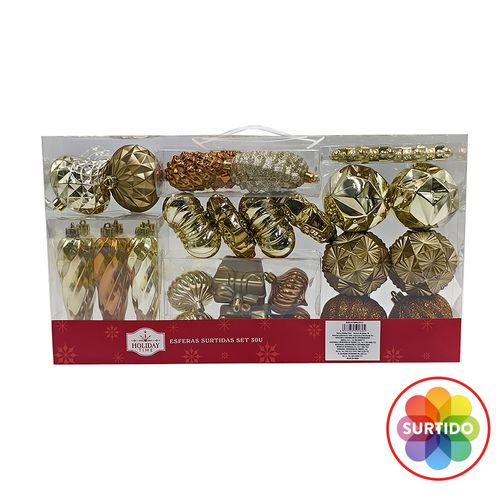 Adornos Holiday Time diseños surtidos - 30 Uds