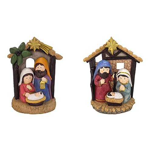 Adorno Holiday Time sagrada familia en portal