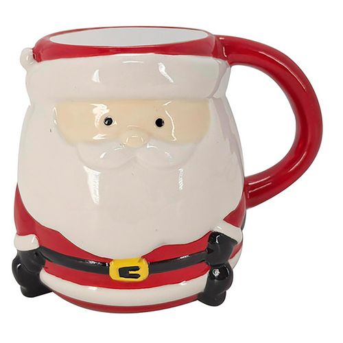 Taza Holiday Time de cerámica navideña de santa