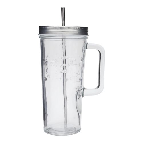 Ms Mason Jar De Vidrio Con Pajilla 560Ml