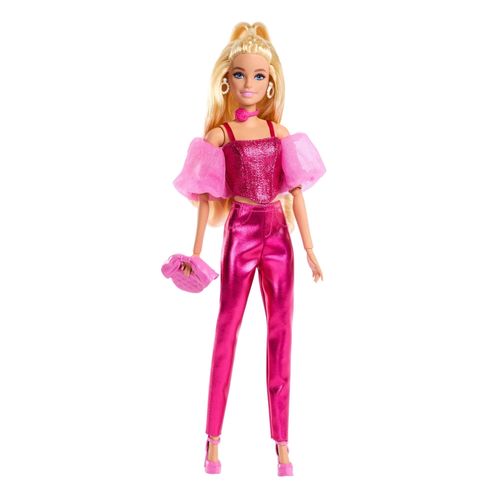 Muñeca Barbie cabello rubio y conjunto rosa