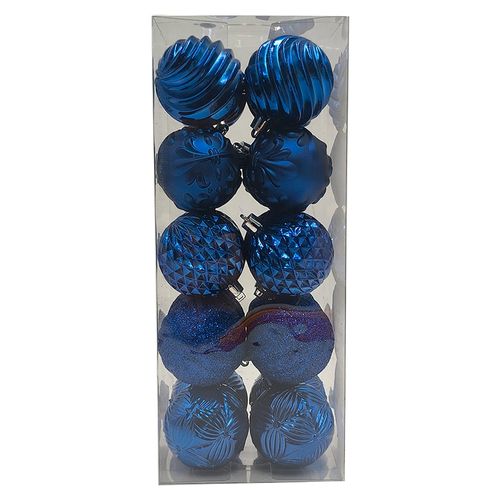 Esferas Holiday Time azules 60 mm - 20 Uds