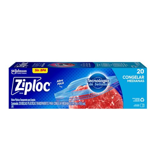 Bolsa Reutilizable Ziploc Para Congelar Medianas  - 20 Unidades