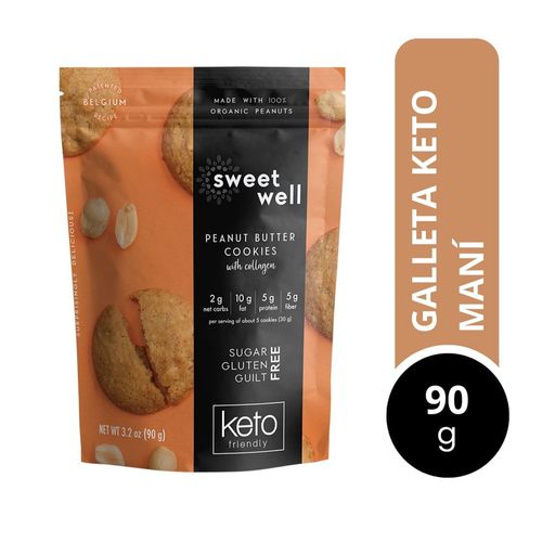 Galleta Sweetwell keto mantequilla de maní con colágeno - 90 g