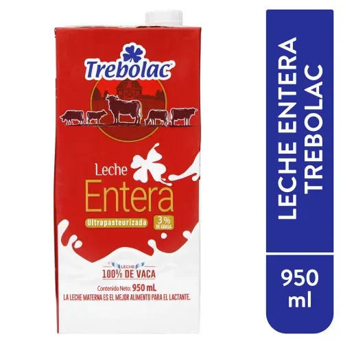 Leche Trebolac Uht Tetra - 950 ml