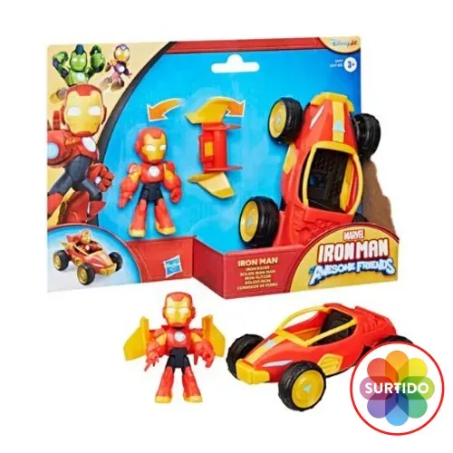 Vehículo y figura Iron Man And His Awesome Friends