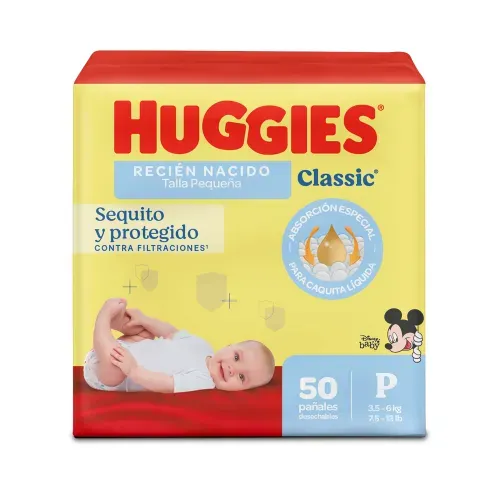 Pañales Huggies Classic Etapa 1/P - 50 Unidades