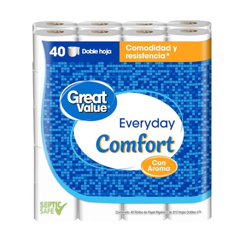 Papel Higiénico Great Value 2 PLY - 40 Rollos