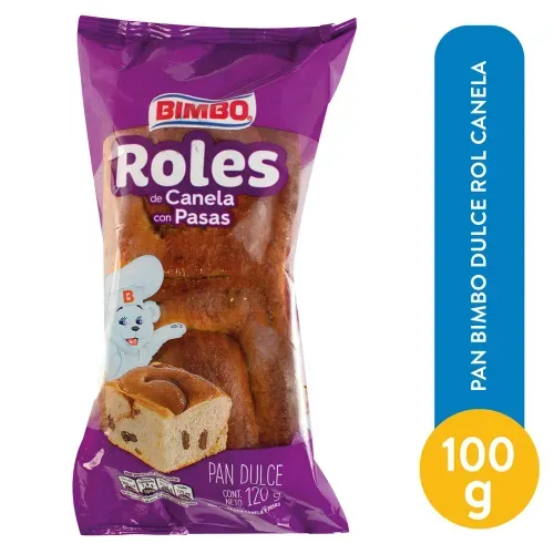 Pan Bimbo Dulce Roles De Canela - 100 g