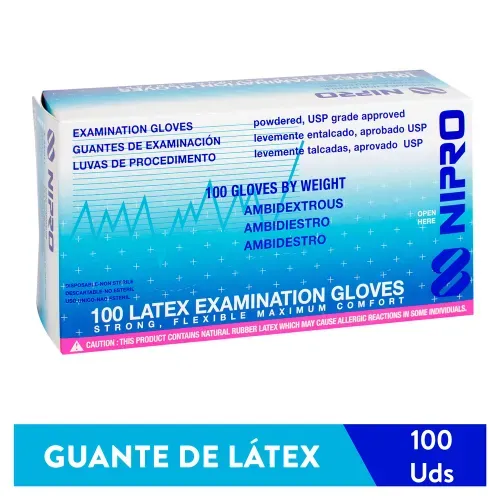 Guante Latex Talla L, 100 Uds - Precio Indicado por Caja