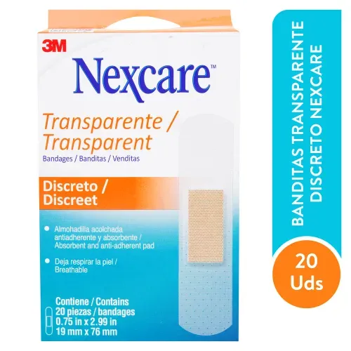 Band Nexcare Transparente 20 Unidad